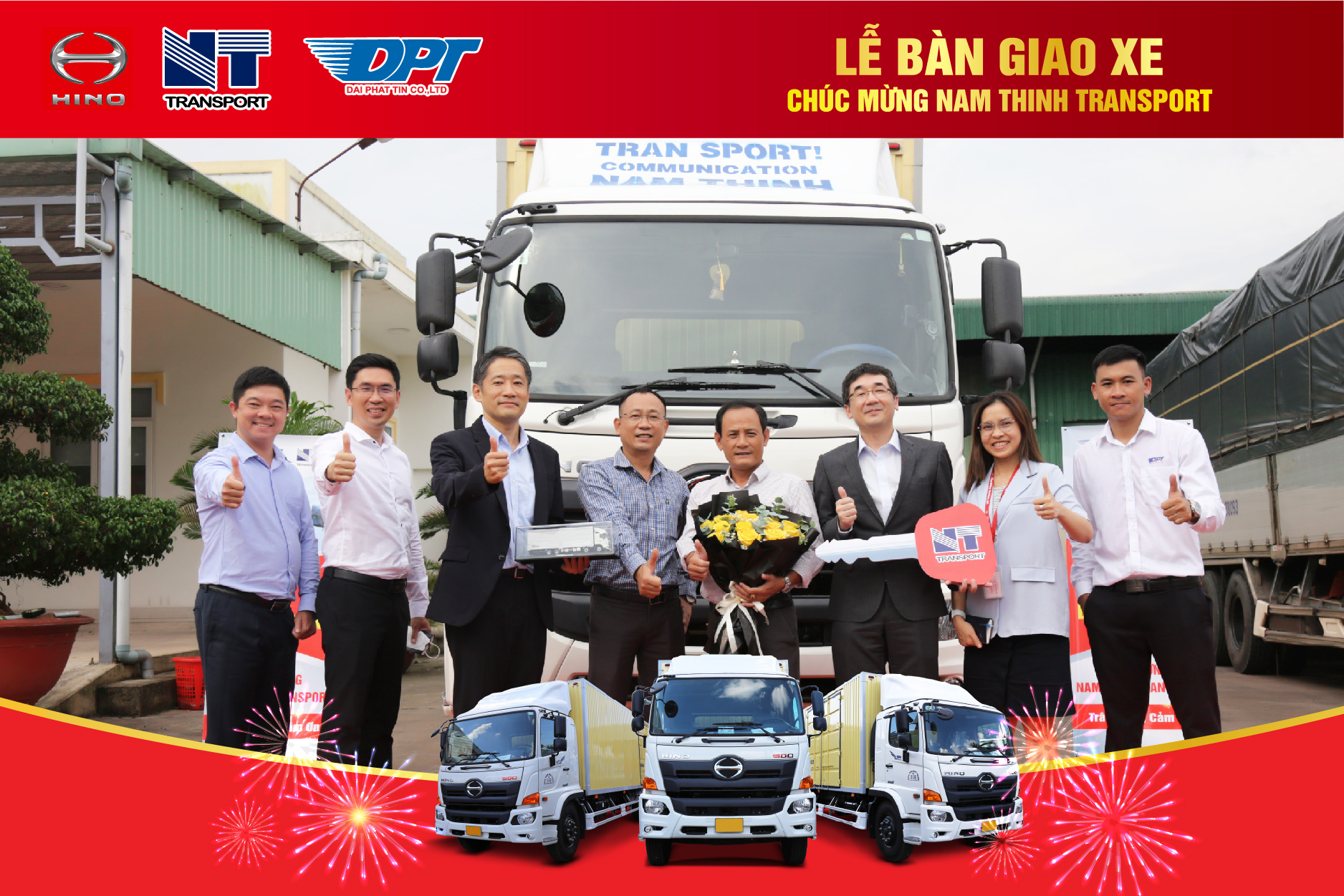 Bàn giao xe tải Hino FG thùng kín Ultralong cho công ty TNHH vận tải Nam Thịnh