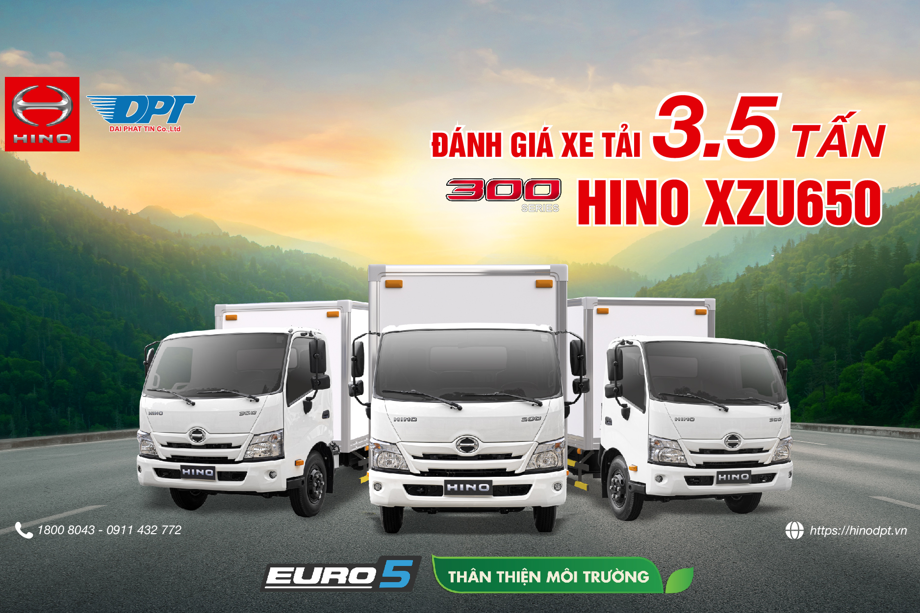 Đánh giá xe tải Hino XZU650 Euro 5 tải trọng 3 tấn 5