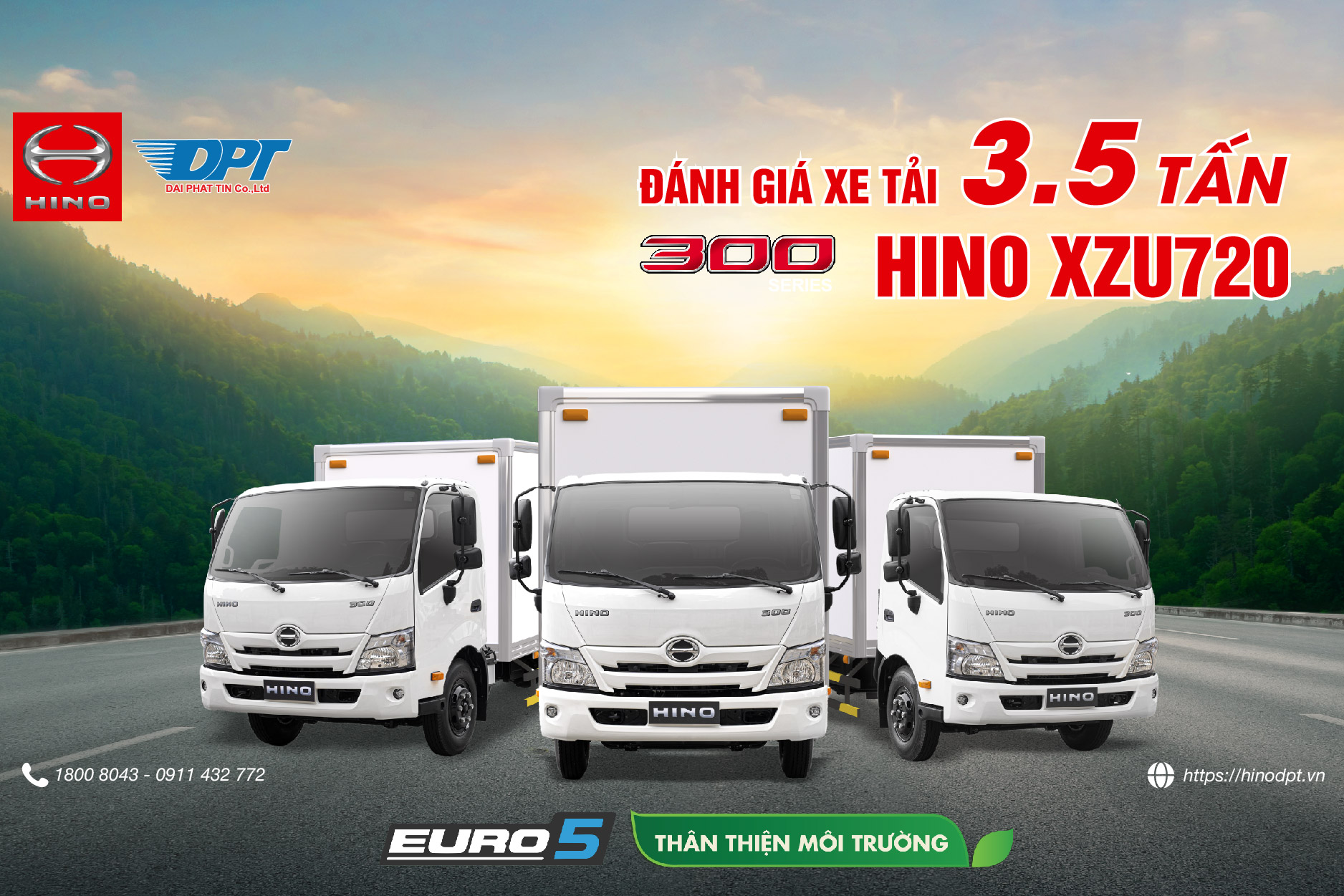 Đánh giá xe tải Hino XZU720 Euro 5 tải trọng 3 tấn 5