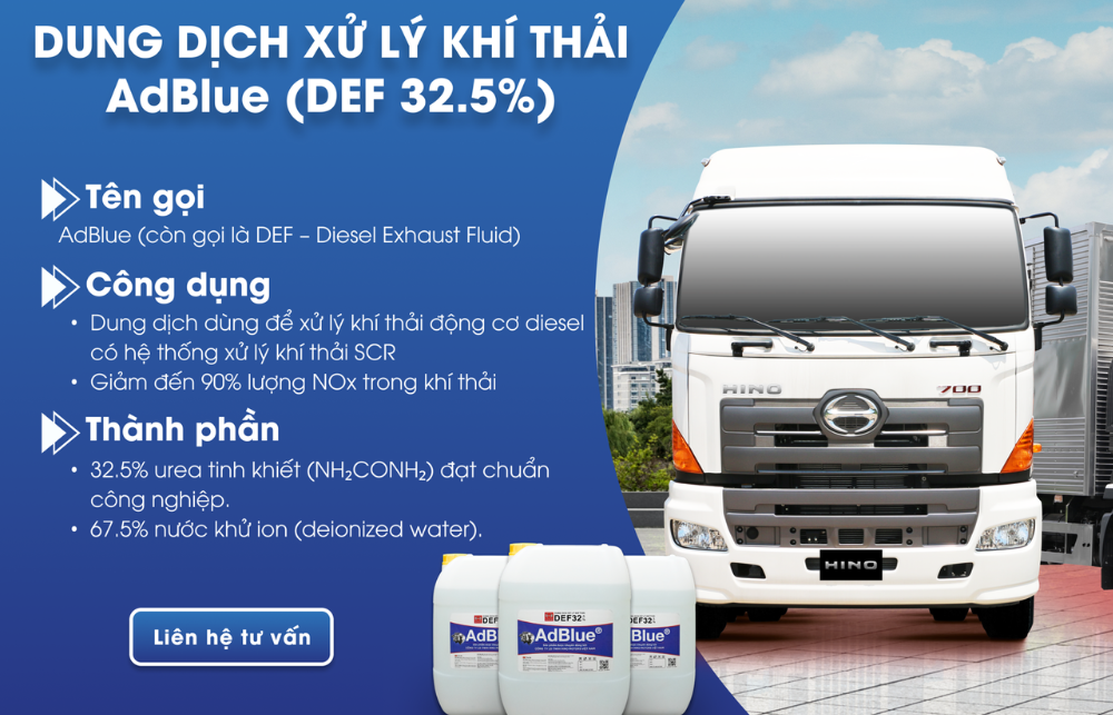 DUNG DỊCH ADBLUE (URE) - GIẢI PHÁP VẬN TẢI TỐI ƯU CHO DÒNG XE HINO EURO 5